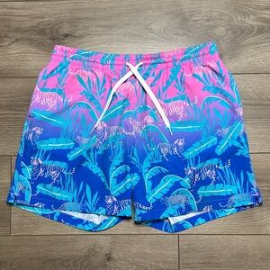 Chubbies 5.5"  Hydrofoils Swim Trunks Pink Blue Size‎ Large